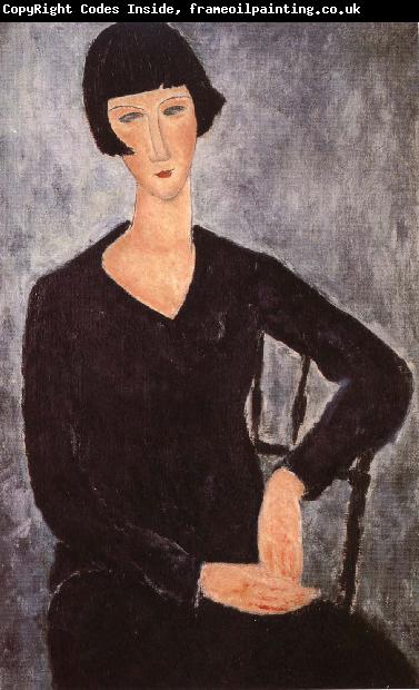 Amedeo Modigliani Seated woman in blue dress